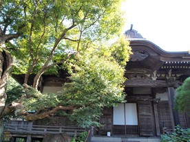 妙法寺の本堂。本堂は江戸時代に肥後藩細川家が建立したものとのこと。