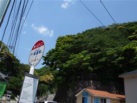 [1]名越切通へ向かう起点となるのは京急バスのバス停「緑ヶ丘入口」。